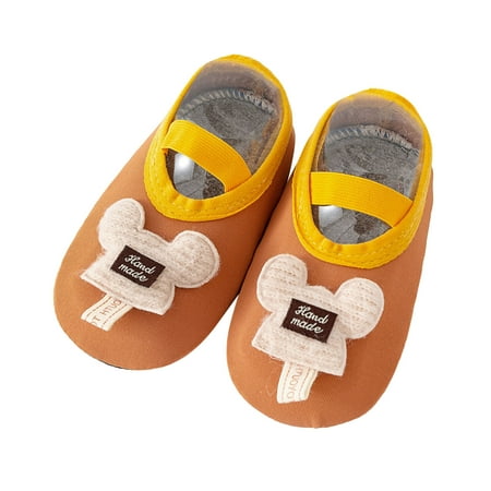 

Yinguo Spring And Summer Children Toddler Shoes Boys And Girls Flat Bottom Light Breathable Cute Cartoon Ribbon Bow Orange L