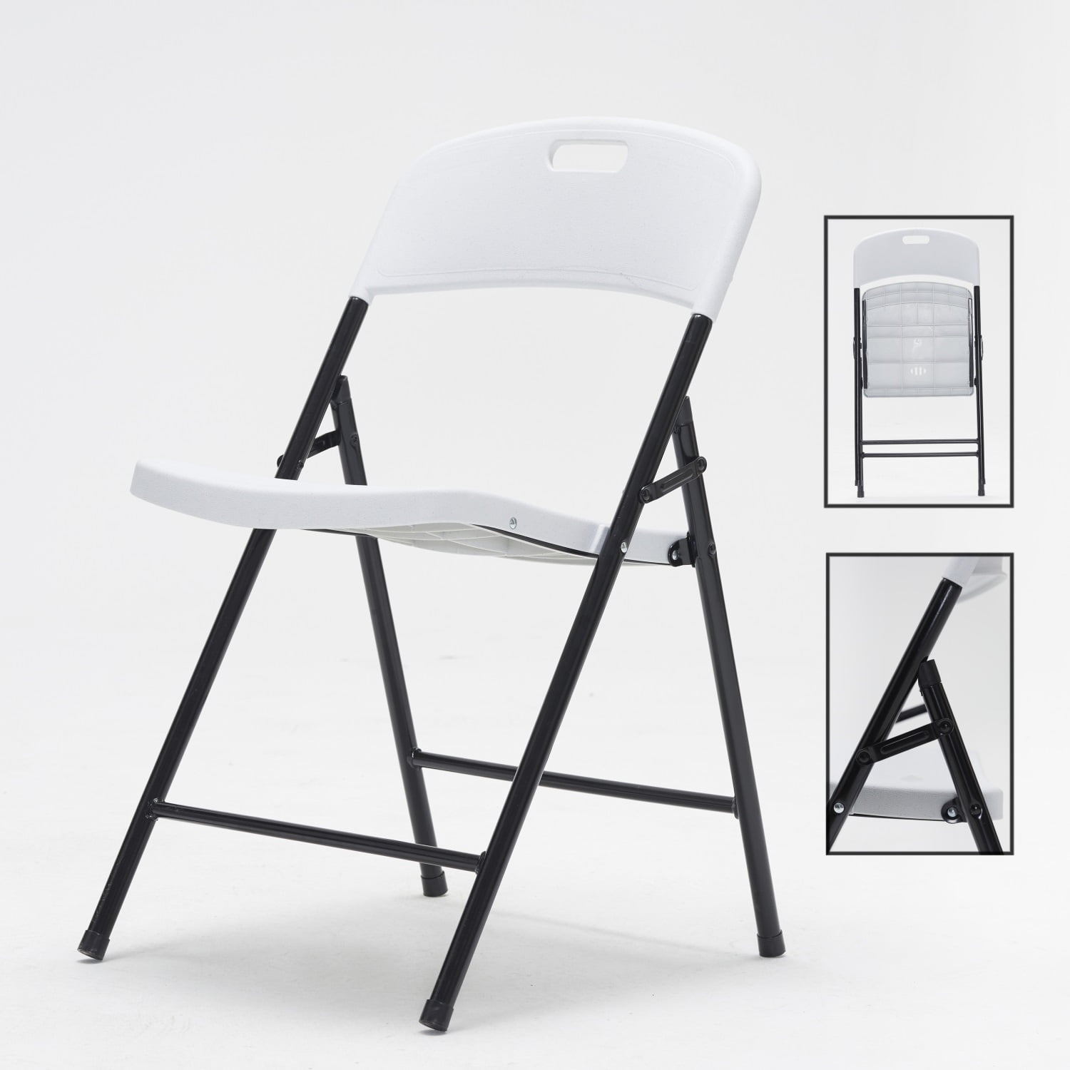 Hommoo 4 Pack Plastic Folding Chairs, Folding Plastic Chair with 350-Pound Capacity, Folding Chair for Camping/Picnic/Party, White Hommoo 4 Pack Plastic Folding Chairs, Folding Plastic Chair with 350-Pound Capacity, Folding Chair for Camping/Picnic/Party, White
