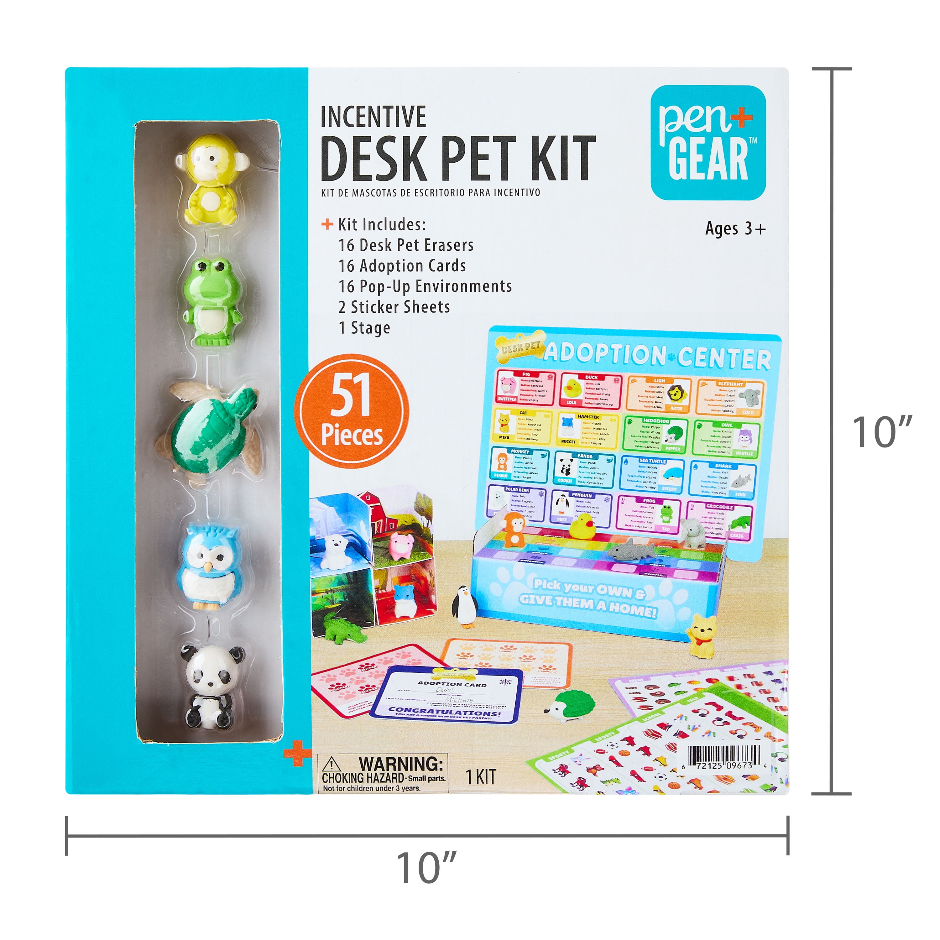 Pen+Gear Incentive Desk Pet Kit for Kid Prizes, Rewards for School