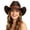 Z19-Coffee, variant on Unisex Leather Cowboy Hat Cattleman Western Style Wide Brim Rodeo Ranch Hat with Buckle Band, Textured Western Hat Country Festival Part