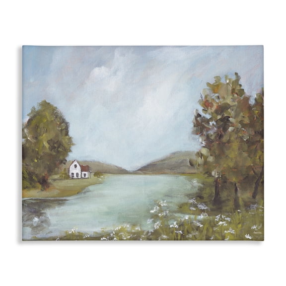 Stupell Industries Traditional Distant Cottage Across River Canvas Art, 20 x 16, by Amanda Hilburn