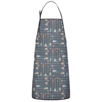 Multicolor Arrow Pattern Apron-Garden Aprons for Women with Pockets-Cotton Linen Waterproof Kitchen Cooking Gardening Aprons Adjustable for Kitchen,Cooking,BBQ and Salon 33x27 Inch