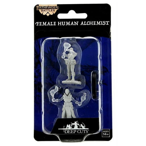 Human Alchemist Female Miniature Figure Pathfinder Battles Deep Cuts Unpainted Miniatures WizKids