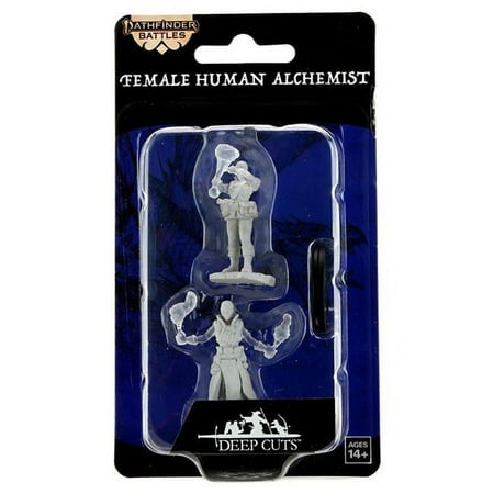 Human Alchemist Female Miniature Figure Pathfinder Battles Deep Cuts Unpainted Miniatures WizKids
