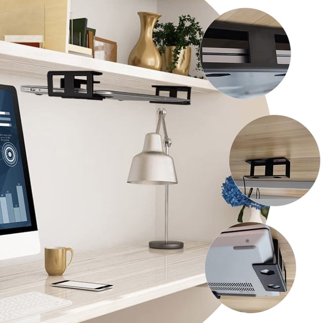 CATIEBYE 3ensemble Support de Rangement pour Ordinateur Portable sous Bureau en Aluminium pour Adultes Installation de Poste de Travail Rentrée des Classes