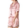 thumbnail image 5 of Cenuakty Women Pajama Set, Circle Print Short Sleeve Button Closure Shirt with Shorts Sleepwear Loungewear, 5 of 9