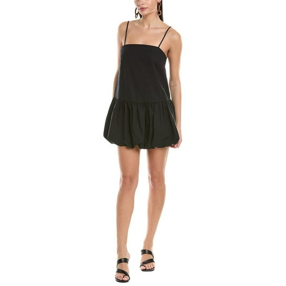 Onia womens  Air Bubble Linen-Blend Mini Dress, 2, Black
