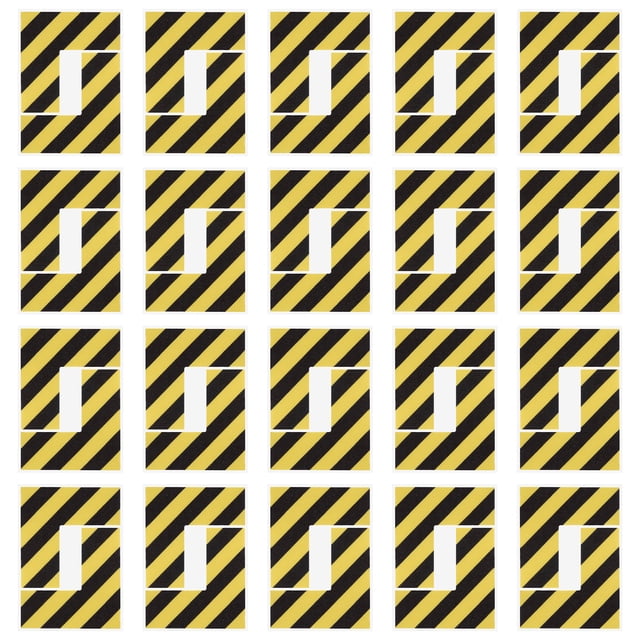 Uxcell 5S Marcado de Ubicación en Esquina, 64 Piezas de Cinta de Marcado de Piso en Forma de L, Amarillo/Negro