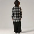 thumbnail image 4 of BRGZLK Boys Peacoat Fall Winter Plaid Mid Long Length Cardigan Warm Overcoat with Pockets and Buttons Trendy Casual Coat Black 14-15 Years, 4 of 5