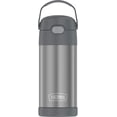 thumbnail image 1 of Botella de pajita de acero inoxidable aislada al vacío de 12 onzas THERMOS FUNTAINER para niños gris, 1 of 3