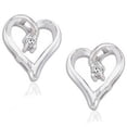 thumbnail image 3 of Pompeii Diamond Heart Shape Earrings 14K White Gold (G-H,I2), 3 of 5