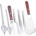 thumbnail image 1 of 7 Pcs Stainless Steel Kitchen Cooking Plating Tweezers Tongs Drawing Spoons Offset Spatula and Fish Spatula for Food Culinary Plating Decorating, 1 of 5