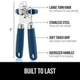thumbnail image 4 of (2 pack) GORILLA GRIP Stainless Steel Manual Can Opener, Soft Touch Handle, Built-In Bottle Opener, Blue, 4 of 11