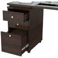 Inval LShaped Laminate Office Desk, Espressowengue BOX 1
