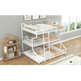 thumbnail image 4 of Euroco Solid Metal Bed, Full XL over Twin XL over Queen Size Triple Bunk Bed for Kids Teens Room, Three Beds for Both Kids and Adults, White, 4 of 13
