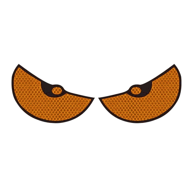 Pegatina de pared para coche con ojos grandes, diseño de dibujos animados en 3D, para bicicleta y coche. naranja