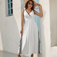 thumbnail image 5 of Simple Black And White Stripes Dress Summer Street Style Bohemia Long Dresses Female Sleeveless Printed Maxi Dress, 5 of 9