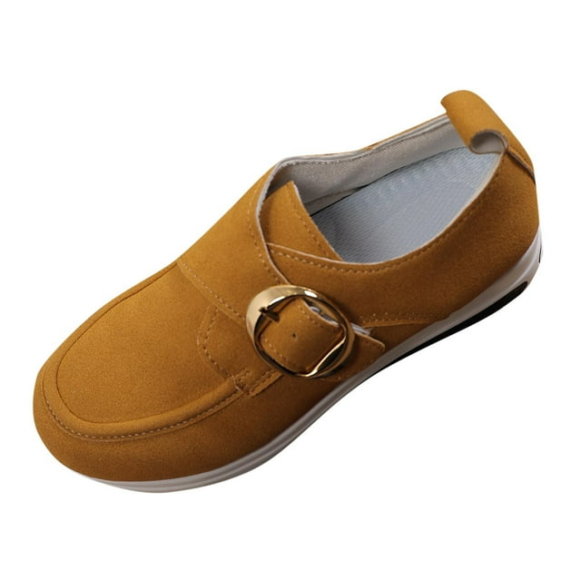 Women's MultiColor Buckle ThickSoled HeightIncreasing Shoes, Comfortable Fall/Winter