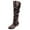 Brown, variant on NOKIO Women'S Knee High Dress Boots Women Slip-On Square Heel Solid Color High Boots Knee-High Shoes Round Toe Boots Women'S Knee High Insulated Riding Boots