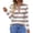 12#Watermelon Red, variant on Striped Long Sleeve Polo Shirts for Women Business V Neck Collared Tops Button Down Loose Fit T Shirt Pink 2XL