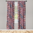 thumbnail image 3 of Ambesonne Floral Curtains, Painting Style Roses Art, Pair of 28"x63", Dark Magenta and Cinnamon, 3 of 5