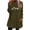 Army Green-78, variant on Women's Plush Fleece Long Sleeve Tunic Top Flower Print Front Pockets for Fall Winter Warm