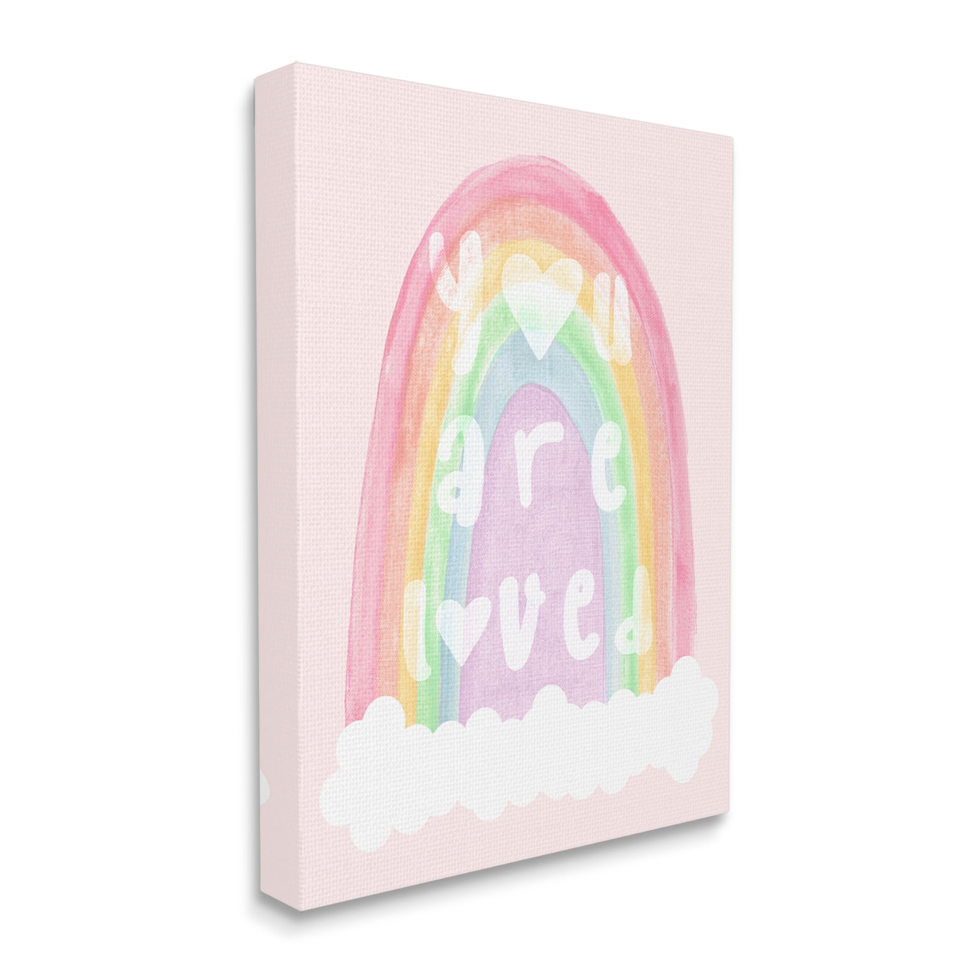 Stupell Industries You Are Loved Pastel Phrase Landscape Painting Gallery Wrapped Canvas Art Print Wall Art, 36 x 48