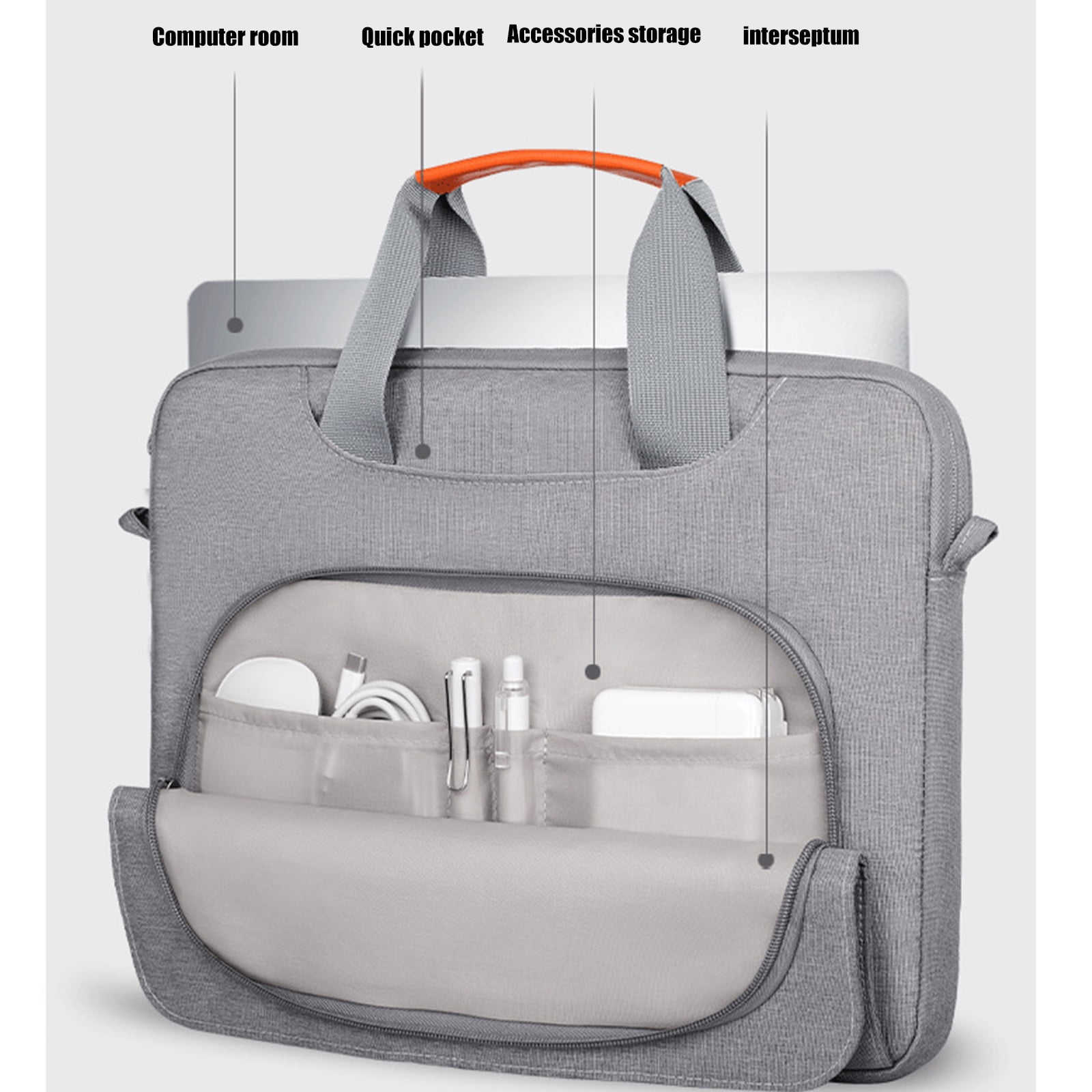 Water Resistant Polyester Computer Bag Protective Carrying Case with Shoulder Straps for 13.3 17.3inch Laptops