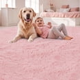 thumbnail image 2 of 8x10 Area Rug for Living Room:Ultra Soft Fluffy Shag Beige Rugs,Large Fuzzy Plush Indoor Non Slip Carpet Washable Rug for Bedroom Kids Nursery Office Dorm Modern Decor(Dark Pink  8'x10'), 2 of 7
