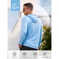thumbnail image 6 of NORTHYARD Men's Hoodie Sun Protection Shirts with Long Sleeves UPF 50+ UV Swim Rash Guard for Fishing Hiking Beach Hooded Skyblue L, 6 of 6