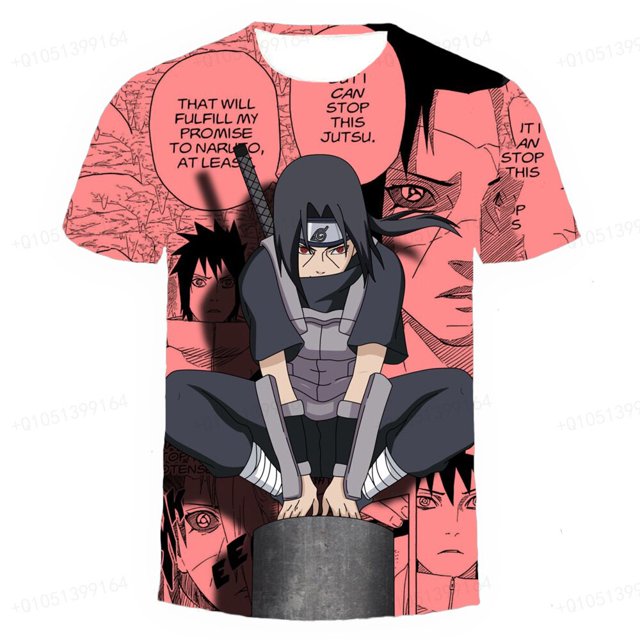 Camisetas de Naruto para niños y niñas Kakashi, camisetas de manga corta con cuello redondo, camisetas casuales de dibujos animados, ropa de bebé fresca y de moda 130 Gao Jinjia LED