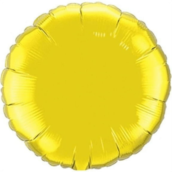 Qualatex 16878 18 in. Citrine Yellow Round Flat Foil Balloon