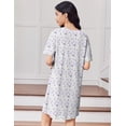 thumbnail image 5 of Ekouaer Cotton Nightgowns for Women Oversized Sleepshirt Tshirt Night Gown Short Sleeve Night Shirt Casual Soft Sleepwear, 5 of 6