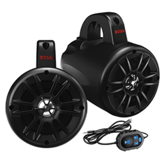 BOSS Audio Systems BM40AMPBT Marine 4” Waketower Speaker, Bluetooth Weatherproof