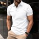 thumbnail image 1 of pstuiky camisetas de hombre, Blusa deportiva informal de manga corta con cuello vuelto para hombre camisas casuales para hombre xxl, 1 of 6