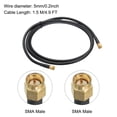thumbnail image 2 of RG58 Coaxial Cables SMA Male To SMA Male With Adapter Low Loss RF Coaxial Cables 4.9FT Black 1Pcs, 2 of 5