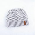 thumbnail image 4 of WomensPonytail Beanie Hat High Messy Bun Stretch Knitted Ponytail Cap, 4 of 5