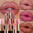 thumbnail image 4 of 6 Colors Glitter Lipstick Waterproof Lasting Diamond Pearlescent Metallic Lipstick Pink Red Lip Gloss Women Lips Makeup Cosmetic, 4 of 5