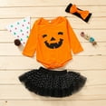 thumbnail image 2 of Kogui Baby Girls Romper Skirts 2pc Set Outfit for Baby Girl Bodysuit and Skirt with Bow Headband Clothes 3 Pcs Set 0 3 6 9 12 18 24 Months (Orange,18-24 Months), 2 of 8
