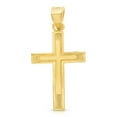 thumbnail image 3 of Ioka-14K Yellow Gold Cross Charm Pendant with 0.9mm Wheat Chain Necklace - 18", 3 of 6