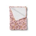 thumbnail image 2 of Tropical Soft Flannel Fleece Throw Blanket, Exotic Themed Layout of Palm Leaves and Butterflies Flying Colorful Paradise, Cozy Plush for Indoor and Outdoor Use, 50" x 60", Multicolor, by Ambesonne, 2 of 5