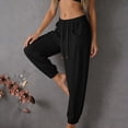 thumbnail image 5 of BUIGTTKLOP Cotton Linen Joggers for Women Tapered Leg Summer Casual Drawstring Elastic Waist Lightweight Jogger Pants, 5 of 6