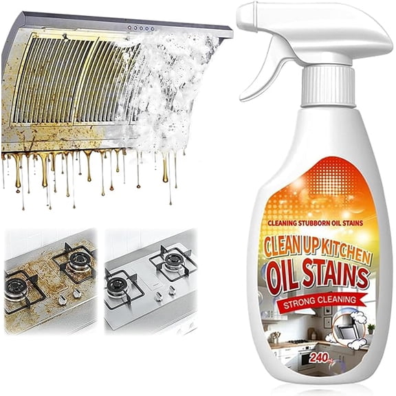 Heavy Duty Degreaser Spray for Kitchen Cleaning - Multipurpose Oil Stain Remover for Grills, Stovetops, Countertops, Pots & Pans - 240ml