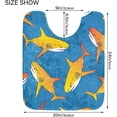 thumbnail image 4 of Bathroom Rug Toiletry Mat Set Orange Sharks Print, Soft Absorbent Bath Rug and U-Shaped Toilet Rug, Non-Slip Bath Carpet, Machine Wash Dry, Bath Mats for Bathroom 17.3"x13.4"+23.6"x15.7", 4 of 5