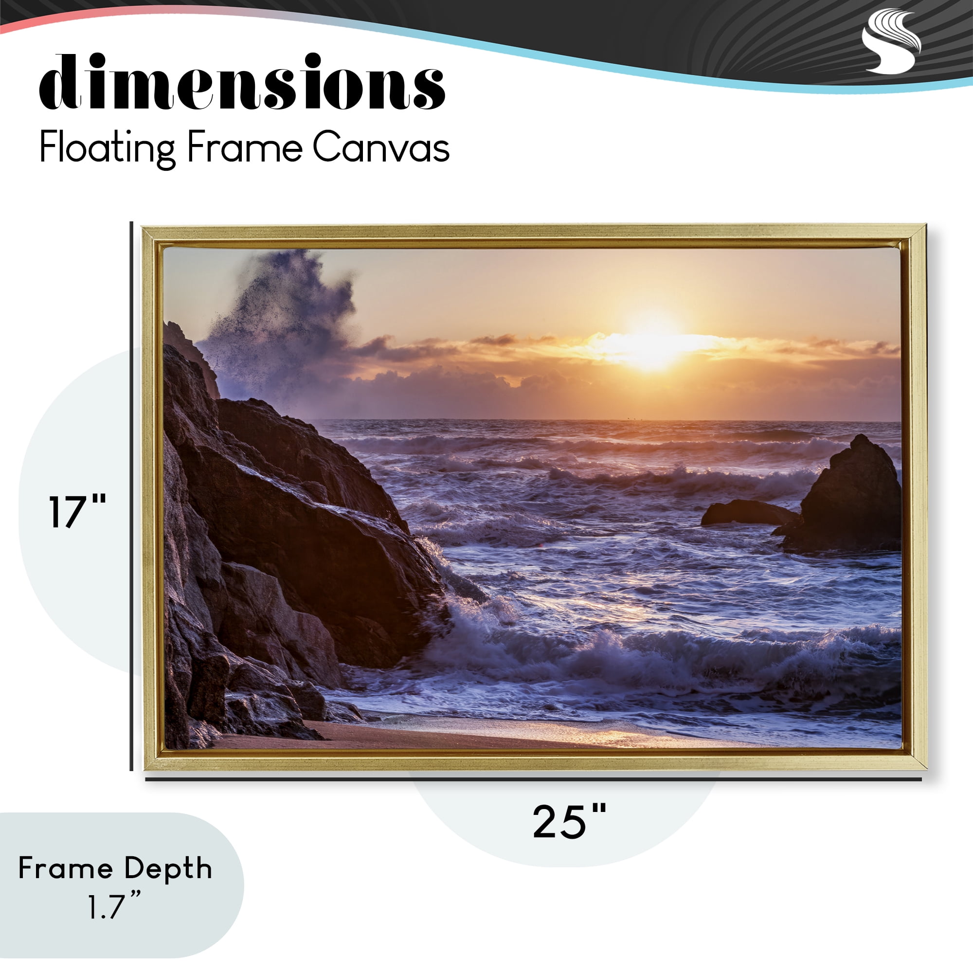 Stupell Industries Siren Song Rocky Shore Gold Framed Floater Canvas Wall Art, design by Shelley Carlisle