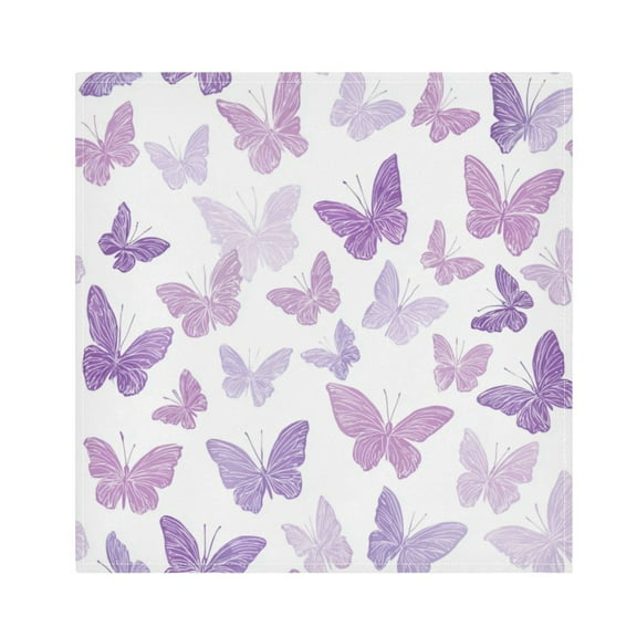 Qxltty Purple Butterfly Napkins 20×20in Perfect for Parties Dinners Weddings Cocktail Housewarming Cloth Napkins Set of 6