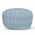 thumbnail image 1 of Art Deco Pouf Cover with Zipper, Simplistic Geometric Diagonal Checkered Pattern with Little Rhombuses Print, Soft Decorative Fabric Unstuffed Case, 30" W X 17.3" L, Blue Grey White, by Ambesonne, 1 of 5