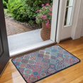 thumbnail image 2 of Red Floral Square Pattern Door Rugs,Washable Non Slip Door Mats Indoor,Decorative Door Mats,Entry Mat Indoor for Entrance,Bedroom,Kitchen,Bathroom,30"x17", 2 of 6