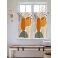 thumbnail image 2 of Boho Geometric 2 Panel Kitchen Curtains for Windows, Middle Century Abstract Leaves Stripes Bathroom Privacy Curtain, Home Décor Window Treatment for Bedroom/Living Room 55"x45", 2 of 6