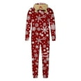thumbnail image 5 of TFEOQRY Men's Family Christmas Pajamas Matching Sets Fashion Printing Onesie Pajamas Long Sleeved Hooded Sleep Jumpsuit Red(Dad), 5 of 5